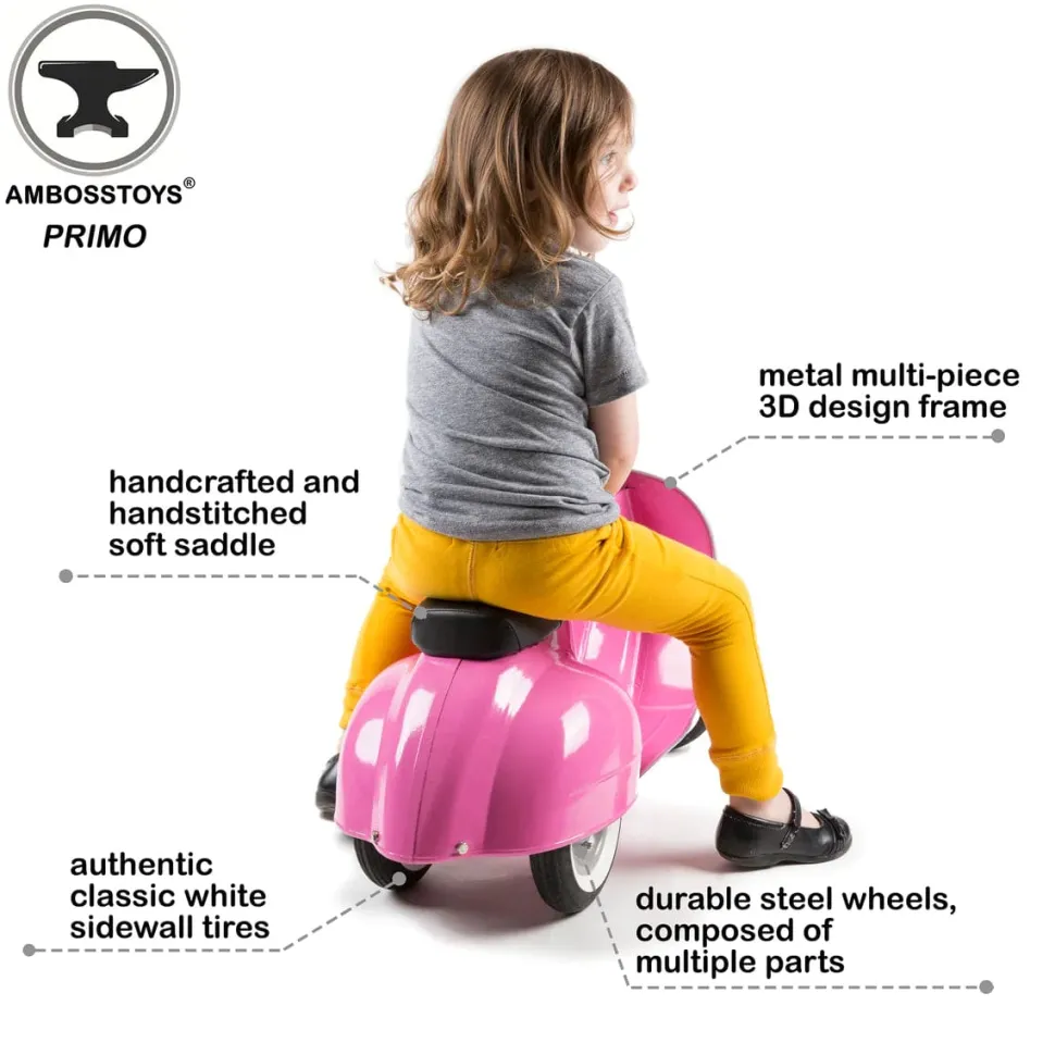 Ambosstoys Primo Classic Pink Ride-On (Leather Seat)