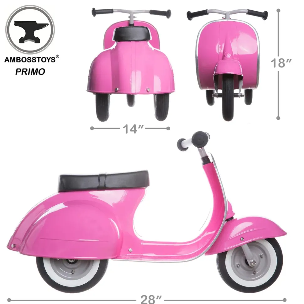 Ambosstoys Primo Classic Pink Ride-On (Leather Seat)