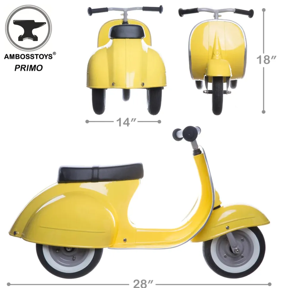 Ambosstoys Primo Classic Yellow Ride-On (Leather Seat)