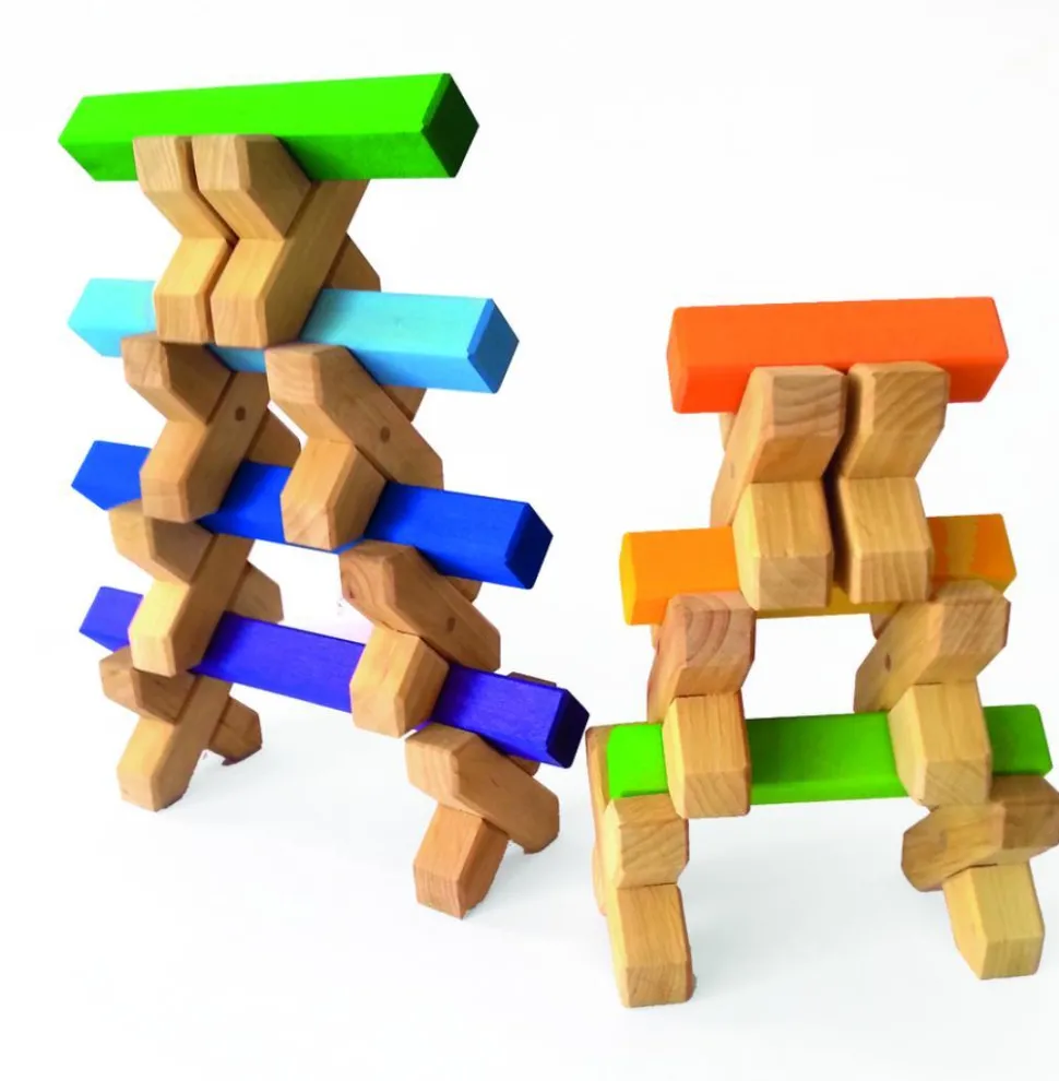 Bauspiel X-Shapes Natural 48 Pieces
