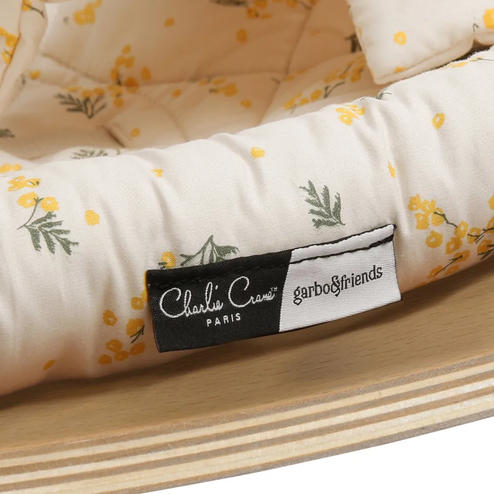 Charlie Crane Levo Baby Rocker in Beech With Mimosa Cushion