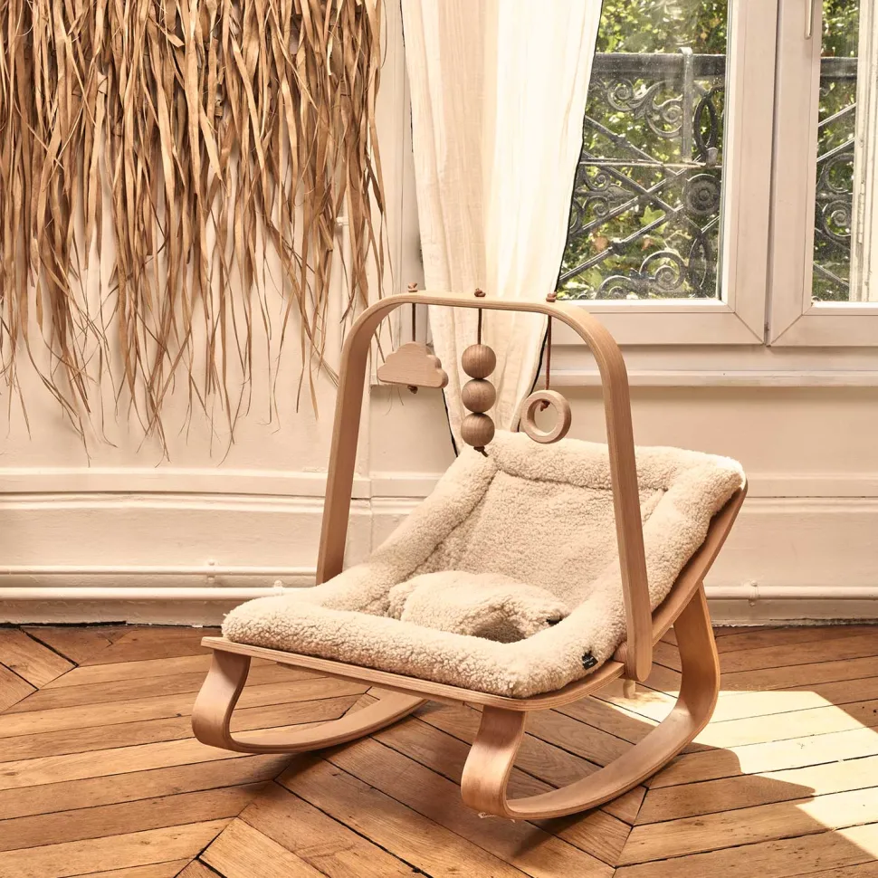 Charlie Crane Levo Baby Rocker in Beech - Fur Milk