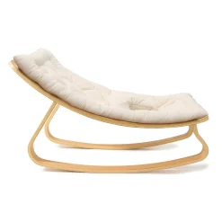 Charlie Crane Levo Baby Rocker in Beech With Organic Milk Cushion