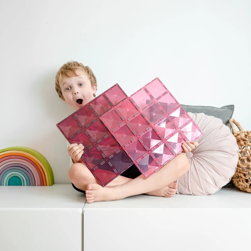 Connetix Tiles 2 Piece Base Plate Pack Pink & Berry