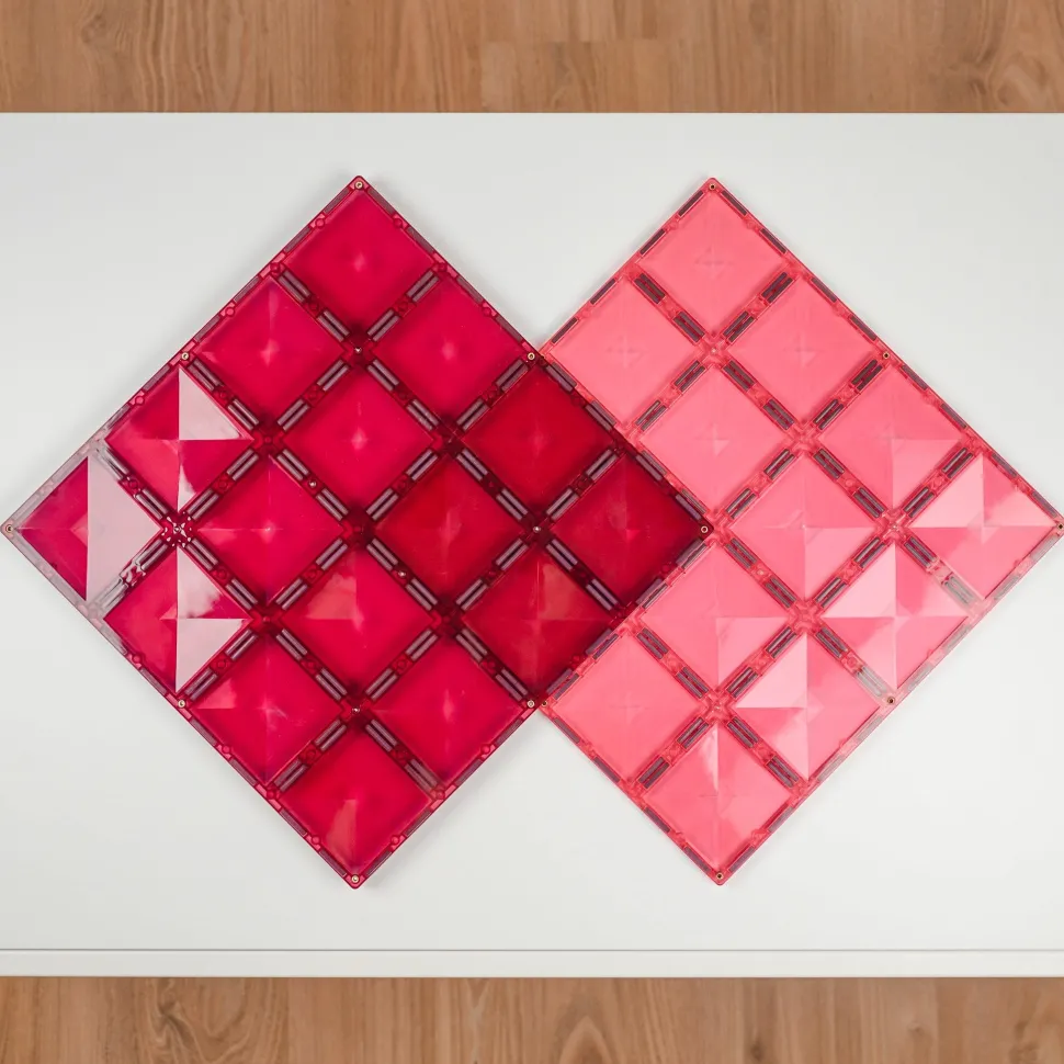 Connetix Tiles 2 Piece Base Plate Pack Pink & Berry
