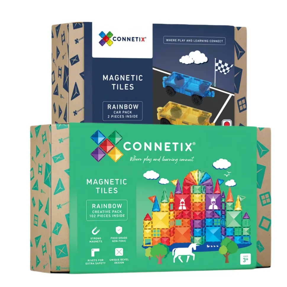 Connetix Tiles 104 Piece Creative Car Bundle