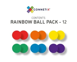 Connetix Tiles 12 Piece Rainbow Replacement Ball Pack