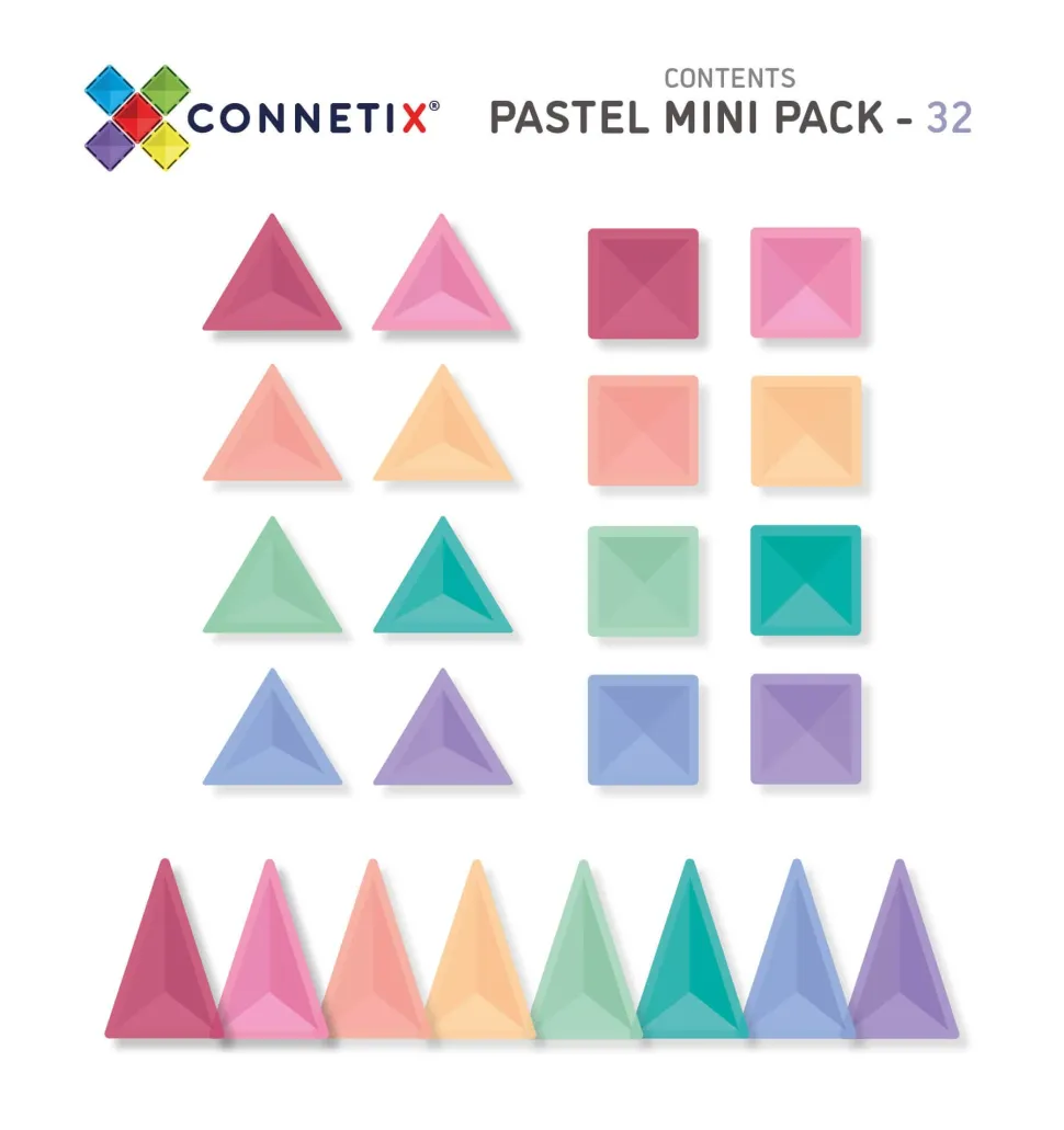Connetix Tiles Pastel 32 Piece Mini Pack