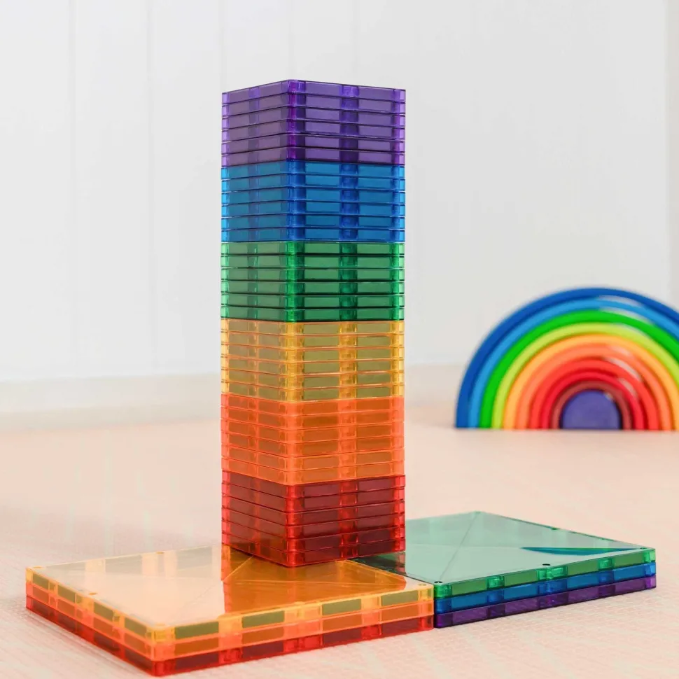 Connetix Tiles Rainbow Square Pack 42 Piece - NEW