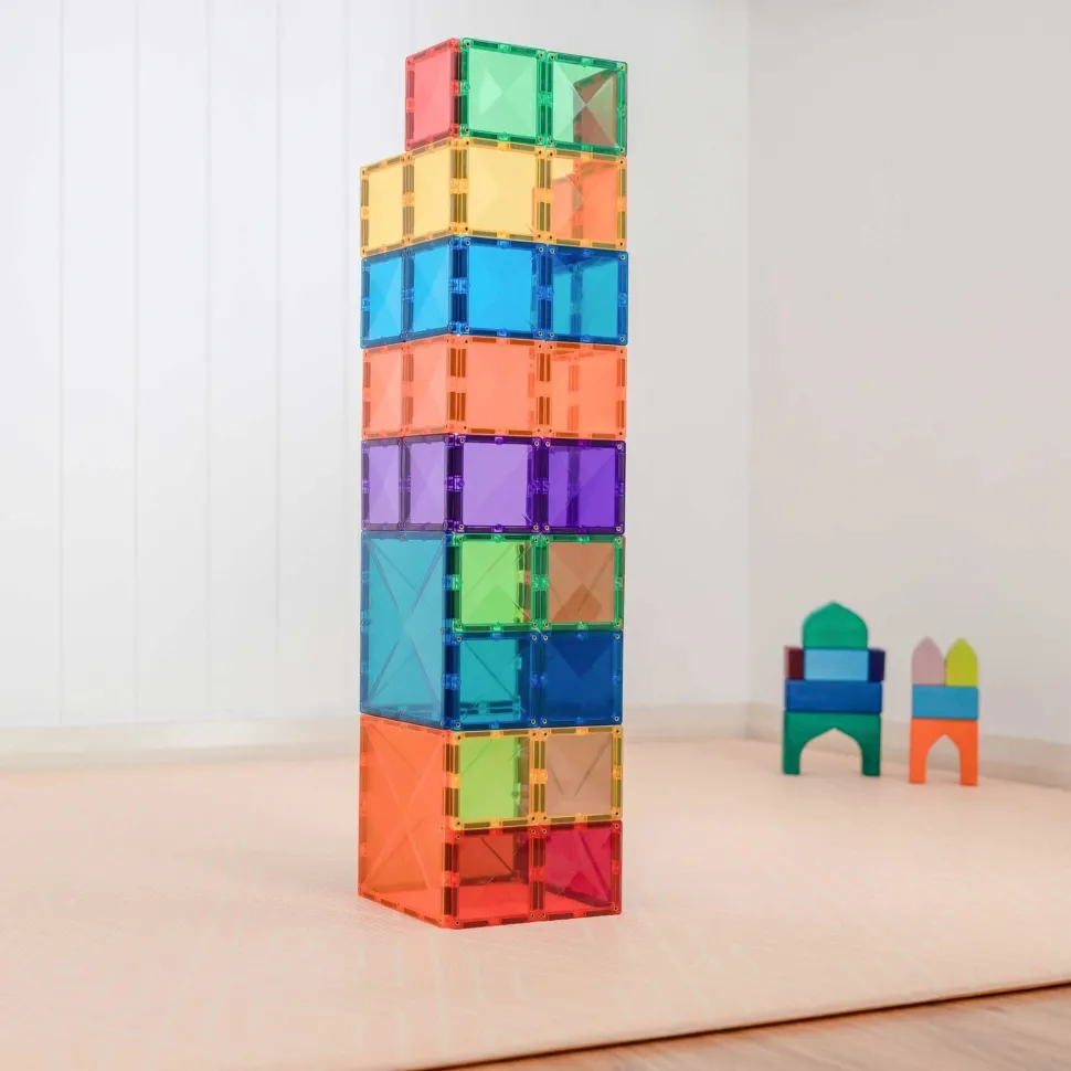 Connetix Tiles Rainbow Square Pack 42 Piece - NEW