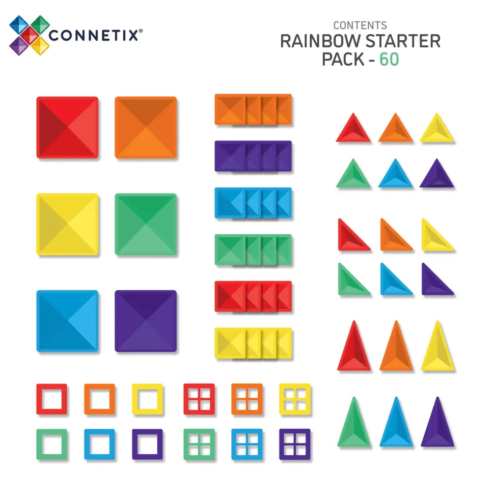 Connetix Tiles Rainbow Starter Pack 60 Piece