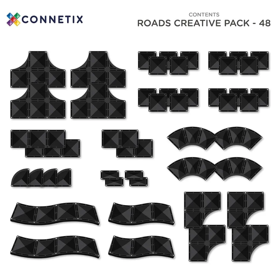 Connetix Tiles Roads Creative Pack 48 Piece