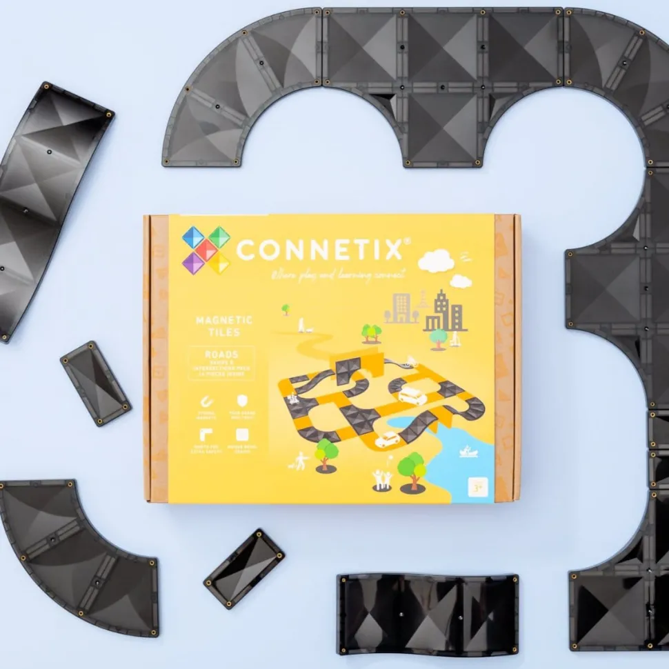 Connetix Tiles Roads Ramps and Intersections Pack 16 Piece