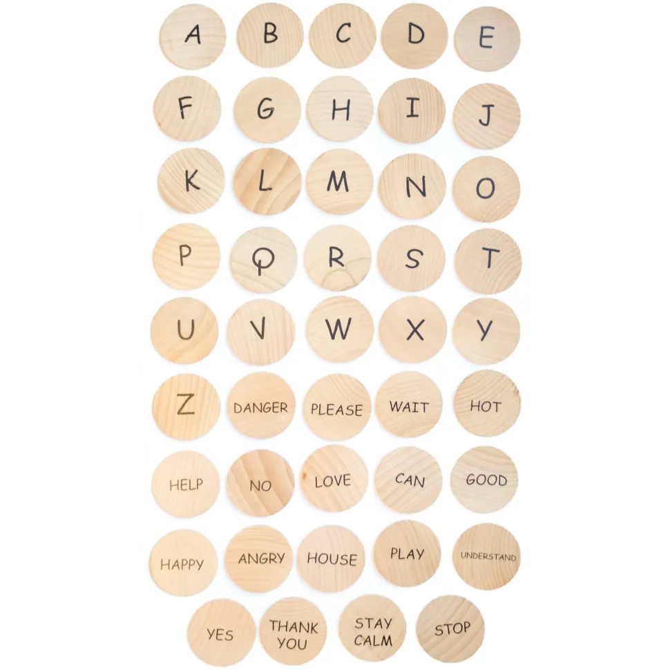 Freckled Frog Sign Language Wooden Disks
