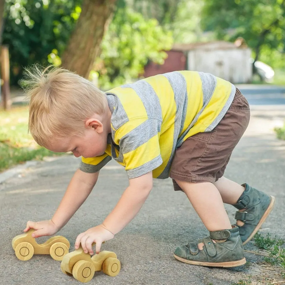 Freckled Frog Wooden Car with handle