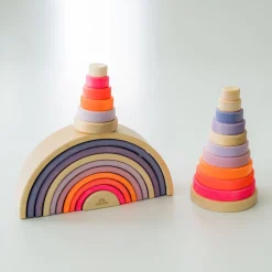 Grimm's Rainbow Neon Pink 10 Piece + Conical Tower Neon Pink