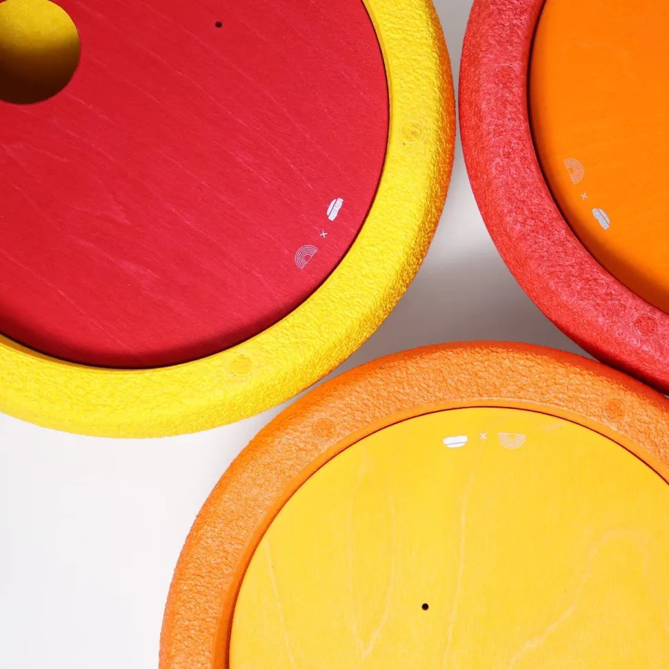 Grimm's Rolling Discs Set for Stapelstein - Warm Rainbow