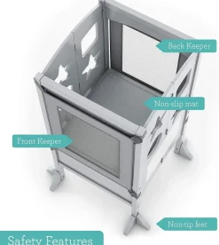 Guidecraft Classic Kitchen Helper Stool with 2 Keepers-Grey