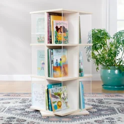 Guidecraft EdQ Rotating Book Display 3 Tier - White