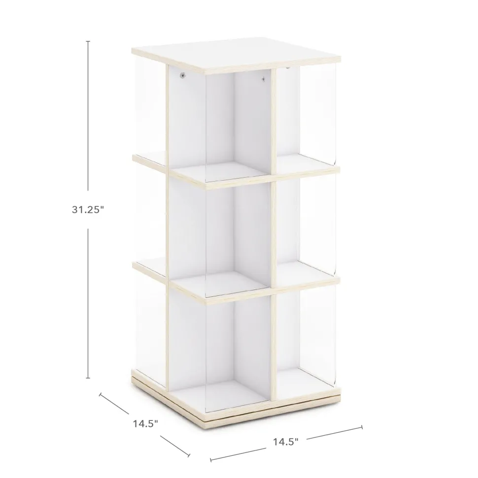 Guidecraft EdQ Rotating Book Display 3 Tier - White