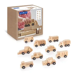 Guidecraft Mini Wooden Trucks - Set of 10