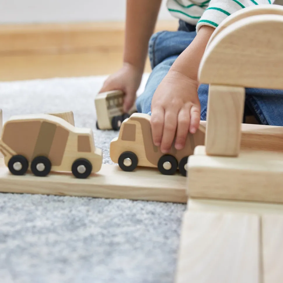 Guidecraft Mini Wooden Trucks - Set of 10