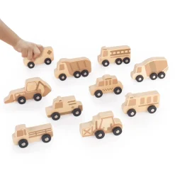 Guidecraft Mini Wooden Trucks - Set of 10