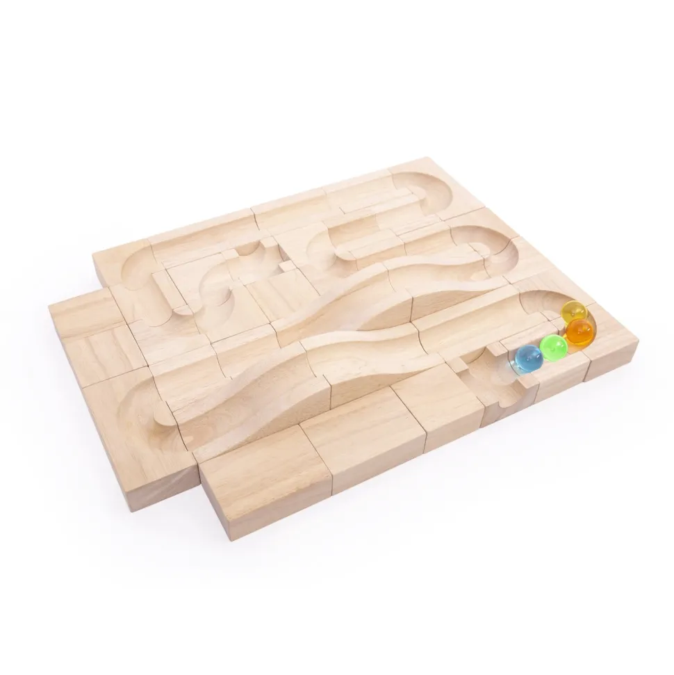 Guidecraft Unit Block Marble Run – 40 pc. set