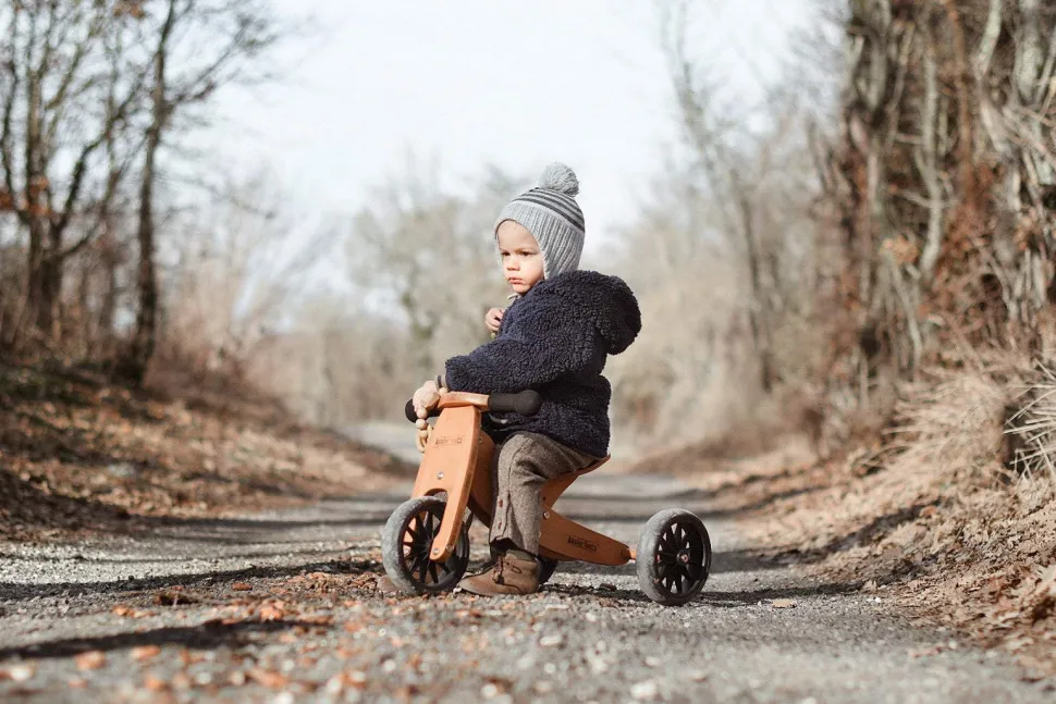 Kinderfeets 2-In-1 Tiny Tot Tricycle & Balance Bike Bamboo