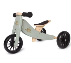 Kinderfeets Wooden 2-In-1 Tiny Tot Trike/Tricycle/Balance Bike (Sage)