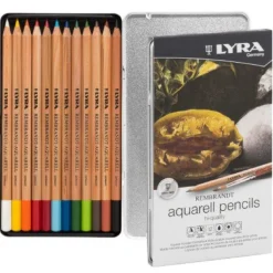 Lyra Rembrandt Aquarelle Watercolour Pencil, Tin 12 Assorted