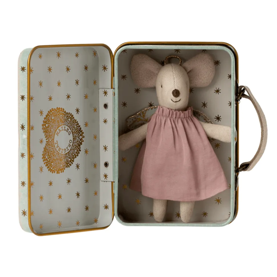 Maileg Angel Mouse in Suitcase