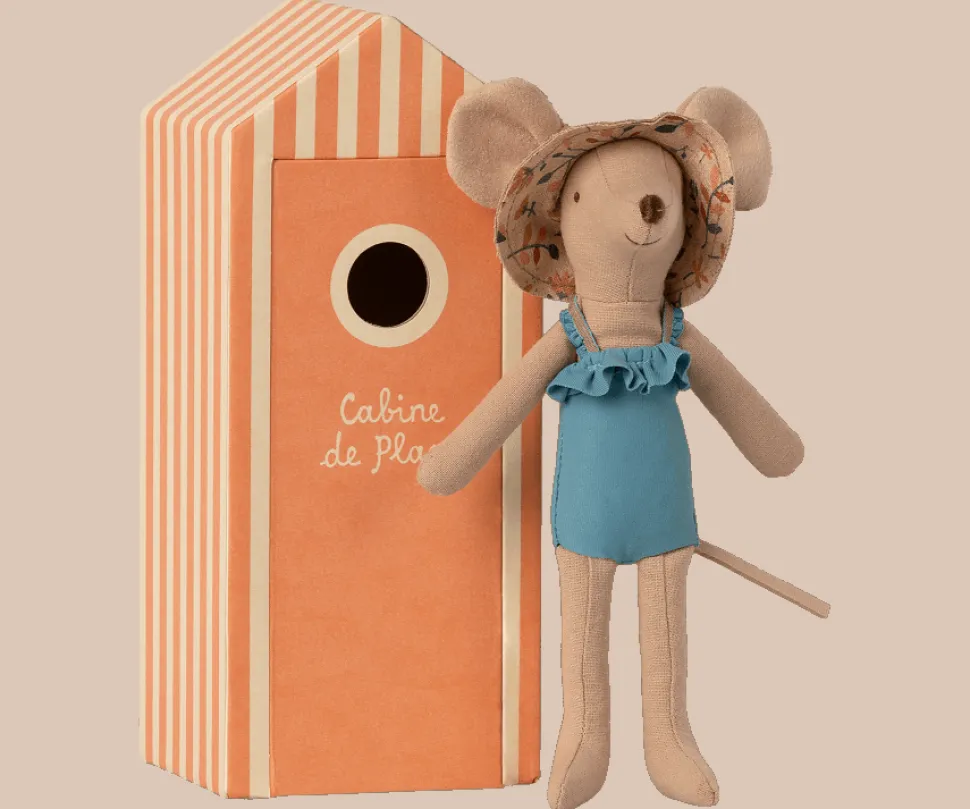Maileg Beach Mouse Mum in Cabin
