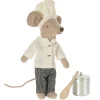 Maileg Chef Mouse with Pot & Spoon