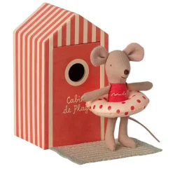 Maileg Little Sister Beach Mouse in Cabin