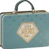 Maileg Metal Suitcase Blue Gold Stars