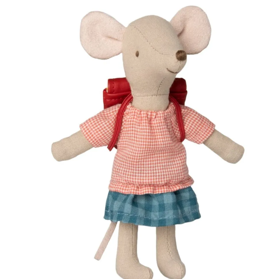Maileg Mouse Tricycle Big Sister with Bag red