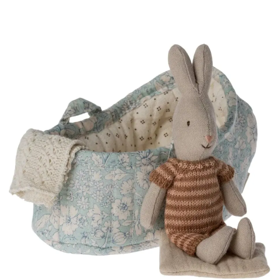 Maileg Rabbit in Carry Cot Micro assorted