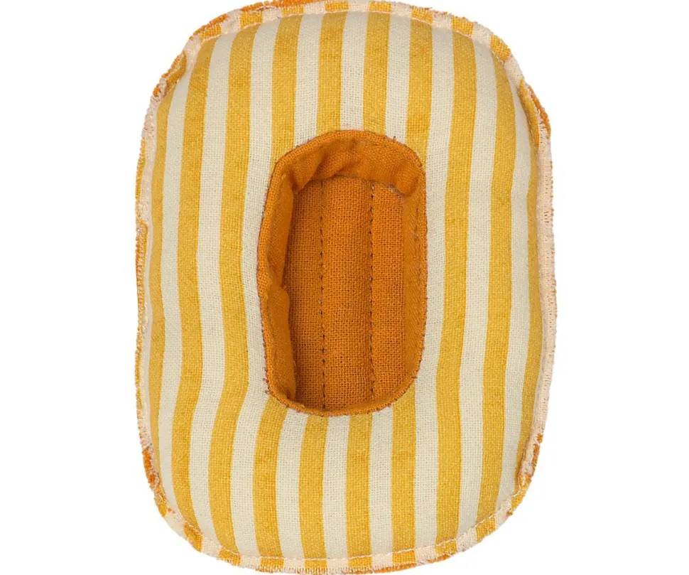 Maileg Rubber Boat Small Mouse Yellow Stripe