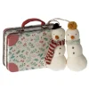Maileg Snowman Ornaments in Suitcase New