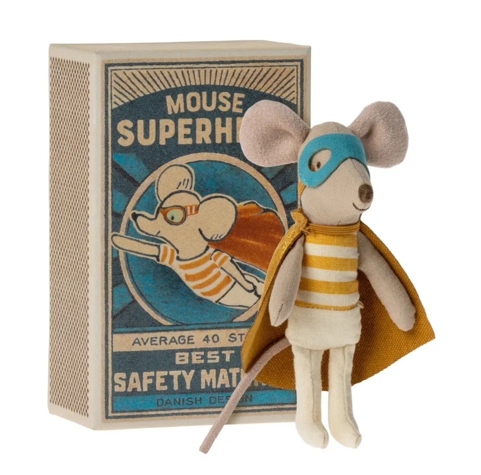 Maileg Super Hero Mouse in Matchbox
