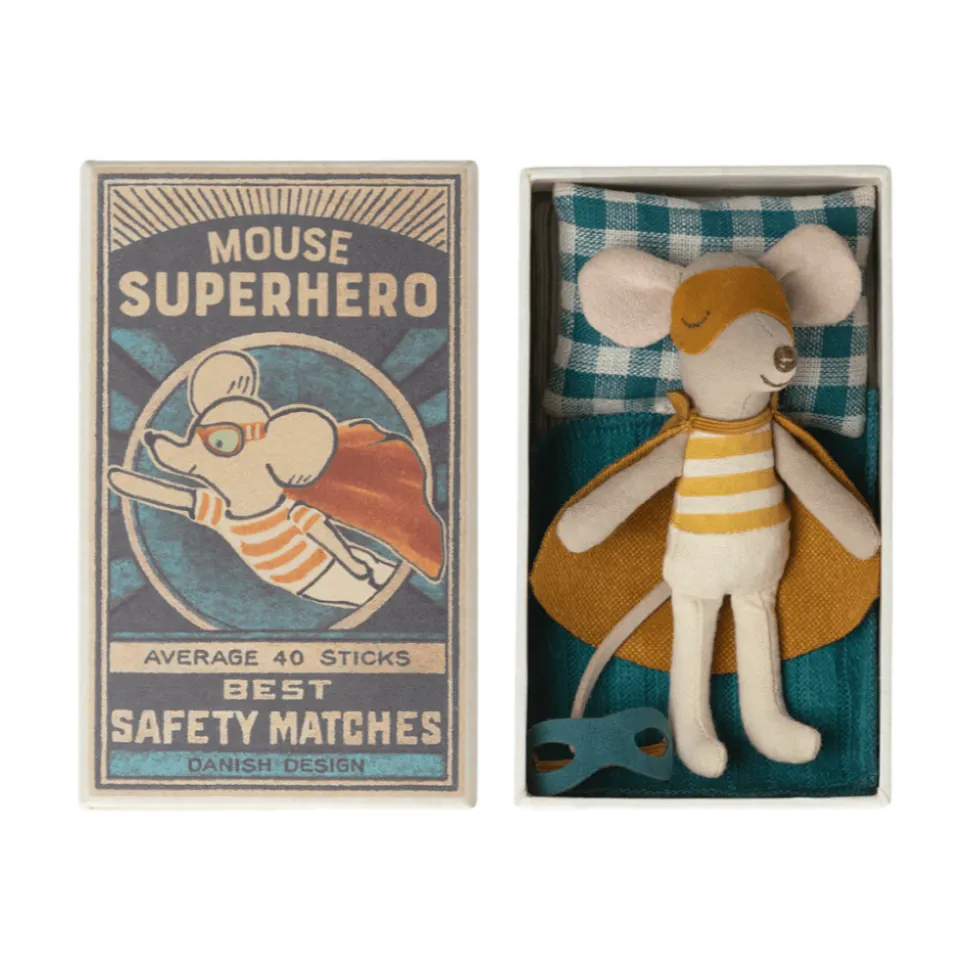 Maileg Super Hero Mouse in Matchbox