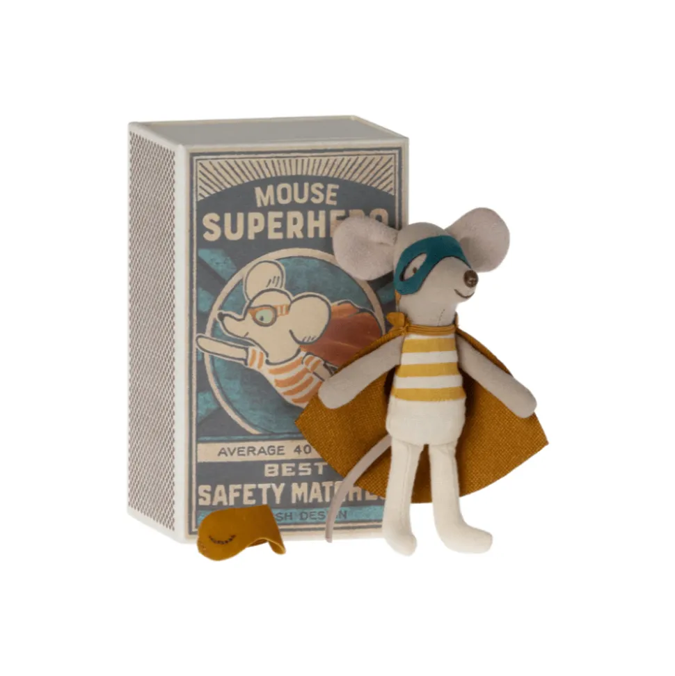 Maileg Super Hero Mouse in Matchbox
