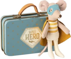 Maileg Superhero Mouse in Suitcase