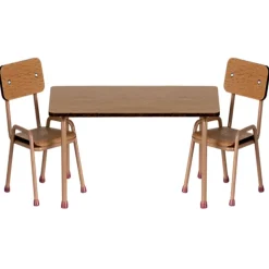 Maileg Table and Chair Set Mouse Dark Powder