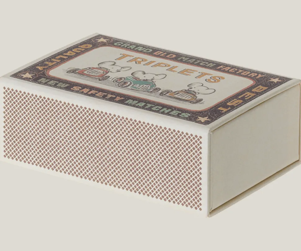 Maileg Triplets Baby Mice in Matchbox