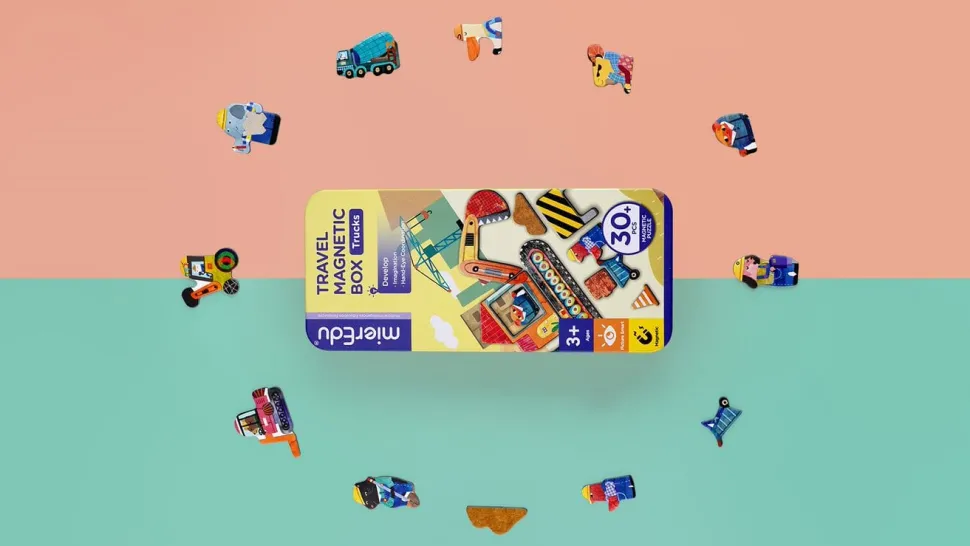 mierEdu Travel Magnetic Box - Trucks