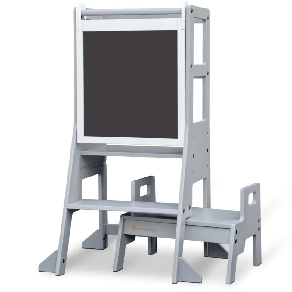 My Duckling Adjustable Learning Tower with Stool –Grey