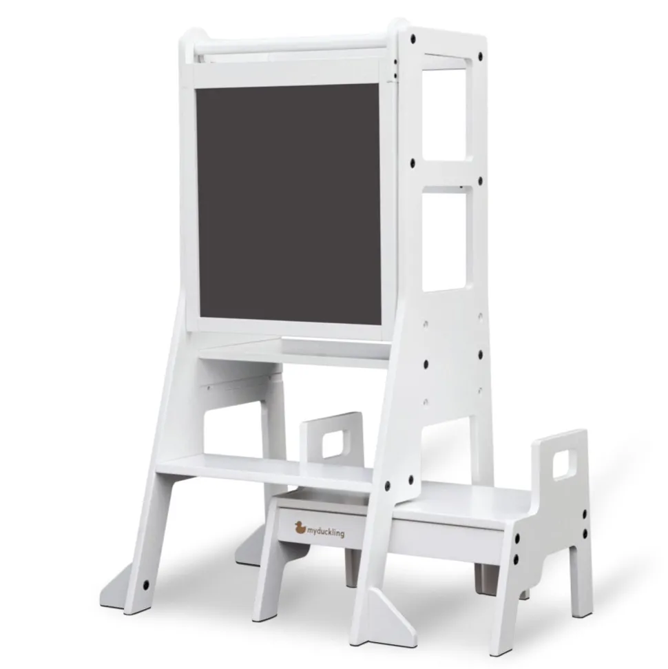My Duckling Adjustable Learning Tower with Stool -White