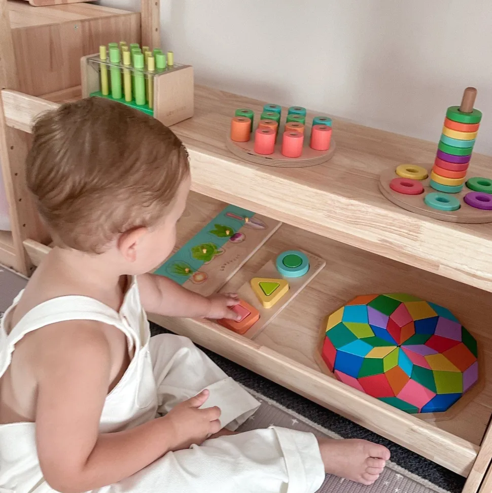 My Duckling Adjustable Solid Wood 3 Layer Storage Shelf